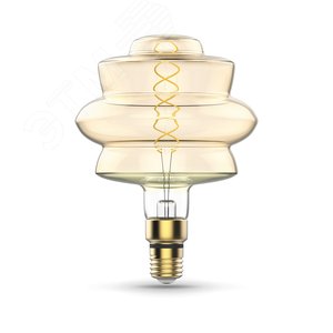 Лампа светодиодная филаментная LED 8 Вт 560 лм 2400К BD180 теплый E27 AC 220В золотистая колба Black Filament - фото 1