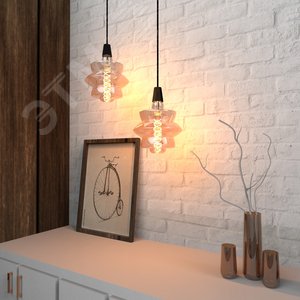 Лампа светодиодная филаментная LED 8 Вт 560 лм 2400К BD180 теплый E27 AC 220В золотистая колба Black Filament - фото 5