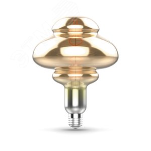 Лампа светодиодная филаментная LED 8 Вт 330 лм 2400К AC185-265В E27 BD160 теплая серая колба Black Filament Gauss 162802008 GAUSS - 4