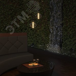 Лампа светодиодная филаментная LED 8 Вт 330 лм 2400К BD160 теплый E27 AC 220В серая колба Black Filament - фото 5