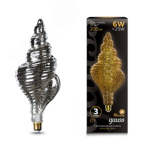 Лампа светодиодная филаментная LED 6 Вт 200 лм 2400К TL120 теплый E27 AC 220В серая колба Black Filament - фото 2