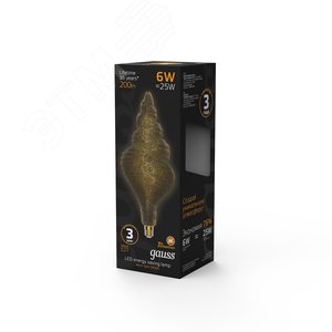 Лампа светодиодная филаментная LED 6 Вт 200 лм 2400К TL120 теплый E27 AC 220В серая колба Black Filament - фото 4