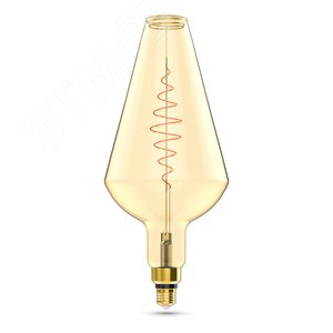 Лампа светодиодная филаментная LED 8.5 Вт 660 лм 2000К Vase теплый E27 AC 220В золотистая колба Black Filament - фото 1