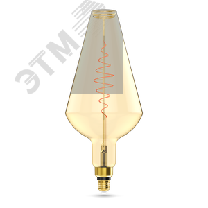 Лампа светодиодная филаментная LED 8.5 Вт 660 лм 2000К AC185-265В E27 Vase теплая золотистая колба Black Filament