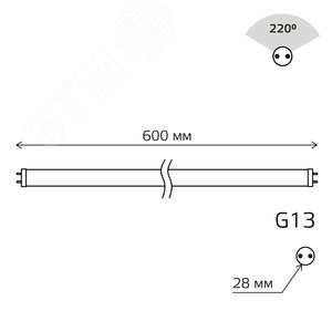 Лампа светодиодная LED 10 Вт 780 лм 4000К AC180-240В G13 трубка Т8 нейтральный стеклянная Basic Gauss 1930202 GAUSS - 6