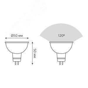 Лампа светодиодная LED 5 Вт 500 лм 3000К софит MR16 теплый GU5.3 AC/DC 12В низковольтная Black - фото 16