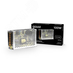 Блок питания (драйвер) для светодиодной ленты 100 Вт 12 В IP20 Black Gauss 202003100 GAUSS - 3