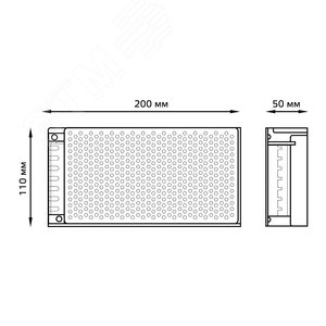 Блок питания для светодиодной ленты 250 Вт AC 100-264В Uвых 12В IP20 200х110х50мм Black - фото 5