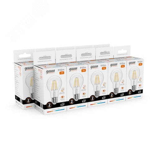 Лампа светодиодная филаментная LED 11 Вт 910 лм 2700К А60 груша теплый E27 AC 220В прозрачная колба Elementary - фото 10