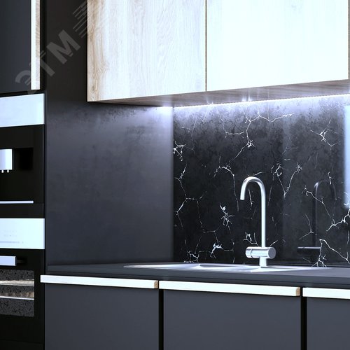 Лента светодиодная 12 Вт/м DC 24В 6500К IP20 120LED SMD2835 1400 лм/м Black Gauss - фото 6