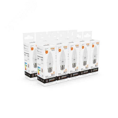 Лампа светодиодная LED 10 Вт 750 лм 3000К свеча теплый E27 AC 220В Elementary - фото 9