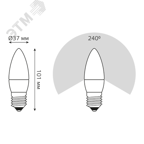 Лампа светодиодная LED 10 Вт 750 лм 6500К свеча холодный E27 AC 220В Elementary - фото 9