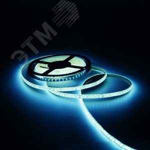 Лента светодиодная 9.6 Вт/м DC 12В 6500К IP20 120LED SMD2835 420 лм/м Black - фото 5