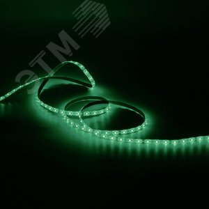 Лента светодиодная 4.8 Вт/м DC 12В Зеленый IP66 60LED SMD2835 210 лм/м Black - фото 3