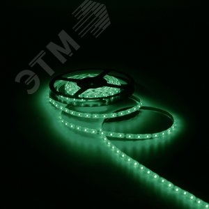Лента светодиодная 4.8 Вт/м DC 12В Зеленый IP66 60LED SMD2835 210 лм/м Black - фото 4