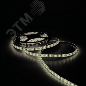 Лента светодиодная 14.4 Вт/м DC 12В 3000К IP20 60LED SMD5050 660 лм/м Black - фото 5