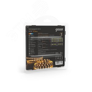 Лента светодиодная 14.4 Вт/м DC 12В 3000К IP20 60LED SMD5050 660 лм/м Black - фото 7