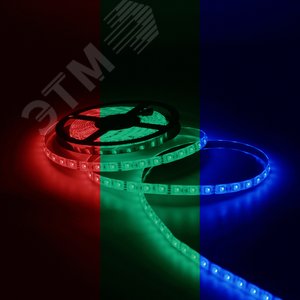 Лента светодиодная 7.2 Вт/м DC 12В RGB IP20 30LED SMD5050 330 лм/м Black - фото 5