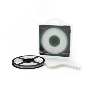 Лента светодиодная 4.8 Вт/м DC 12В Зеленый IP20 60LED SMD2835 210 лм/м Black - фото 3