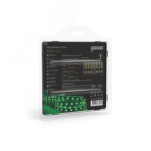 Лента светодиодная 4.8 Вт/м DC 12В Зеленый IP20 60LED SMD2835 210 лм/м Black - фото 7