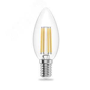 Лампа светодиодная филаментная LED 8 Вт 510 лм 2700К AC190-240В E14 свеча теплая Elementary Gauss