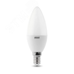 Лампа светодиодная LED 7 Вт 470 лм 4100К AC180-240В E14 свеча нейтральный (промоупаковка 3 лампы) Elementary 33127T GAUSS - 4