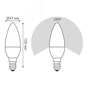 Лампа светодиодная LED 7 Вт 470 лм 4100К свеча нейтральный E14 AC 220В (промоупаковка 3 лампы) Elementary Gauss - фото 6