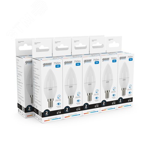 Лампа светодиодная LED 10 Вт 750 лм 6500К свеча холодный E14 AC 220В Elementary - фото 10