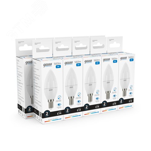 Лампа светодиодная LED 8 Вт 560 лм 6500К свеча холодный E14 AC 220В Elementary - фото 10