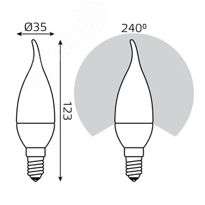 Лампа светодиодная LED 6 Вт 420 лм 3000К AC180-240В E14 свеча теплая  Elementary Gauss 34116 GAUSS - 8