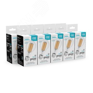 Лампа светодиодная филаментная LED 23 Вт 2400 лм 4100К А70 груша нейтральный E27 AC 220В прозрачная колба Basic - фото 3