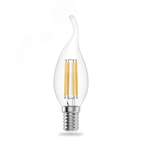 Лампа светодиодная филаментная LED 12 Вт 730 лм 2700К AC190-240В E14 свеча теплая Elementary Gauss