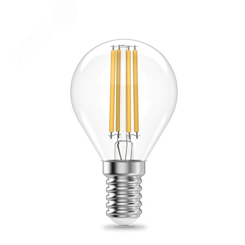 Лампа светодиодная филаментная LED 8 Вт 540 лм 4100К шар P45 нейтральный E14 AC 220В прозрачная колба Elementary - фото 1