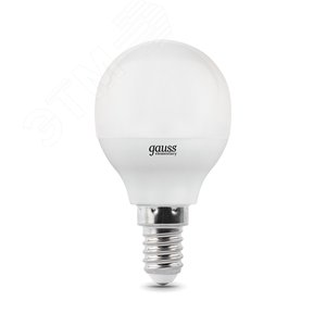 Лампа светодиодная LED 10 Вт 730 лм 4100К AC180-240В E14 шар P45 нейтральный  Elementary Gauss 53120 GAUSS - 4