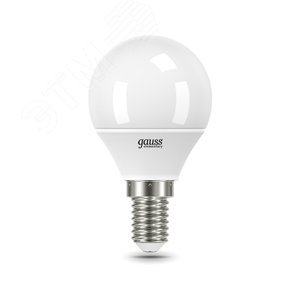 Лампа светодиодная LED 8 Вт 540 лм 4100К AC180-240В E14 шар P45 нейтральный  Elementary Gauss 53128 GAUSS - 4