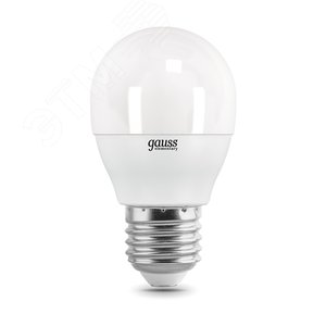 Лампа светодиодная LED 10 Вт 710 лм 3000К AC180-240В E27 шар P45 теплая Elementary 53210 GAUSS - 3