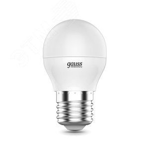 Лампа светодиодная LED 6 Вт 420 лм 3000К AC180-240В E27 шар P45 теплая  Elementary Gauss 53216 GAUSS - 4