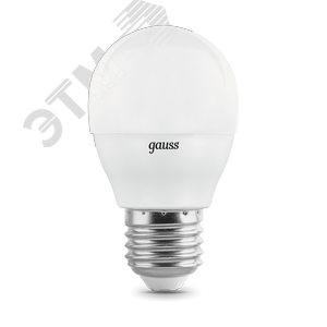 Лампа светодиодная LED 7 Вт 450 лм 3000К AC180-240В E27 шар P45 теплая (промоупаковка 3 лампы) Elementary 53217T GAUSS