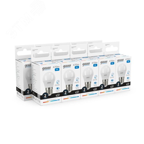 Лампа светодиодная LED 6 Вт 470 лм 6500К шар P45 холодный E27 AC 220В Elementary - фото 10