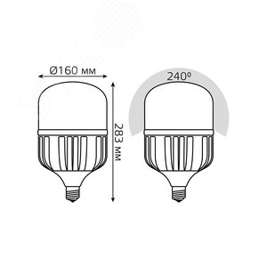 Лампа светодиодная LED 95 Вт 8800х80-240В E40 цилиндр Т160 холодная PROMO Elementary 60430 GAUSS - 7