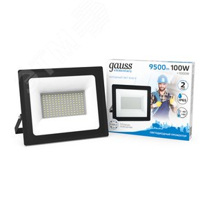 Прожектор светодиодный ДО 100 Вт 9500 Лм 6500К AC 220В IP65 234х245х37 мм Elementary G2 - фото 2
