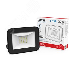 Прожектор светодиодный ДО 20 Вт 1700 Лм 6500К AC 220В IP65 102х113х24мм Elementary PROMO G2 - фото 2