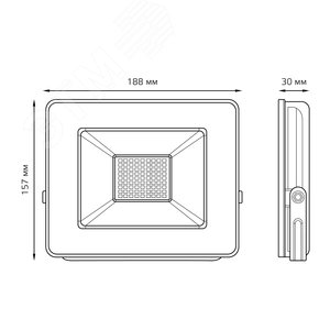 Прожектор светодиодный ДО 50 Вт 4250 Лм 6500К AC 220В IP65 136х153х30 мм Elementary PROMO G2 - фото 6