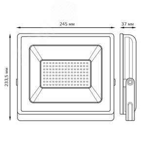 Прожектор светодиодный ДО 100 Вт 9490 лм 3000К AC 220В Черный IP65 234х245х37мм Elementary G2 Gauss - фото 4