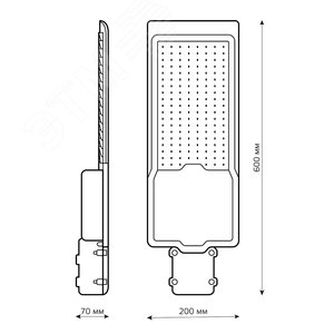 Светильник уличный консольный ДКУ 200 Вт 20000 лм 5000К AC 220В IP65 600х200х70мм широкая КСС Ш Avenue - фото 8