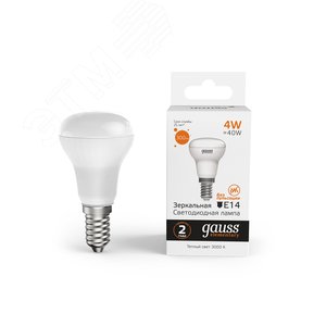Лампа светодиодная LED 4 Вт 300 лм 3000К AC180-240В E14 грибок R39 теплая Elementary 63114 GAUSS - 2