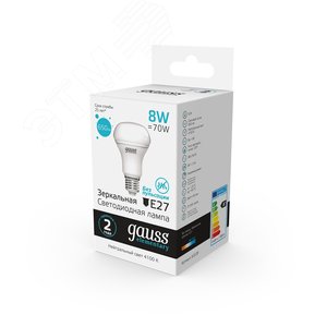 Лампа светодиодная LED 8 Вт 650 лм 4100К AC180-240В E27 грибок R63 нейтральный Elementary 63228 GAUSS - 5