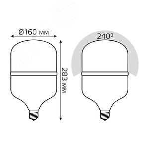 Лампа светодиодная LED 60 Вт 5600 лм 6500К AC180-240В E27 цилиндр Т160 холодная  Elementary Gauss 63236 GAUSS - 7