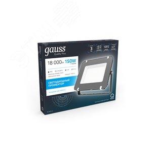 Прожектор Qplus 150W 15750Лм 6500K 175-265V IP65 графитовый LED 1/4 690511150 GAUSS - 4