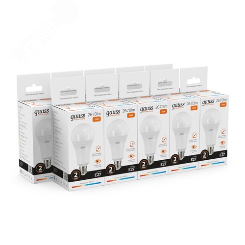 Лампа светодиодная LED 35 Вт 2670 лм 3000К А67 груша теплый E27 AC 220В Elementary - фото 9